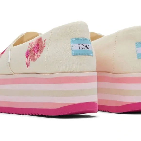 TOM’S Alpargata Platform Slip On Shoes Size 11 in Excellent Condition - Picture 3 of 15